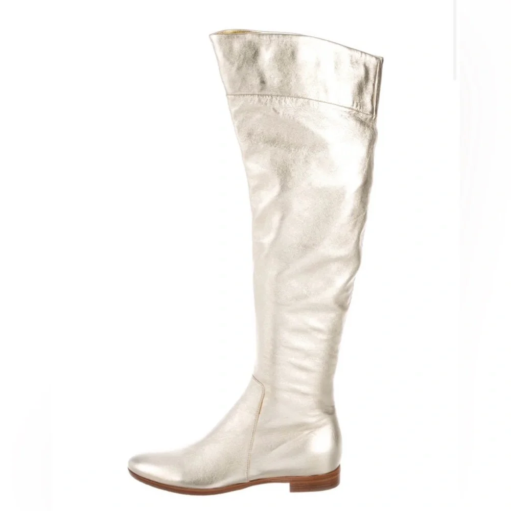 Sergio Rossi Vintage Metallic Gold Over-the-Knee Boots | Italian Designer size 5